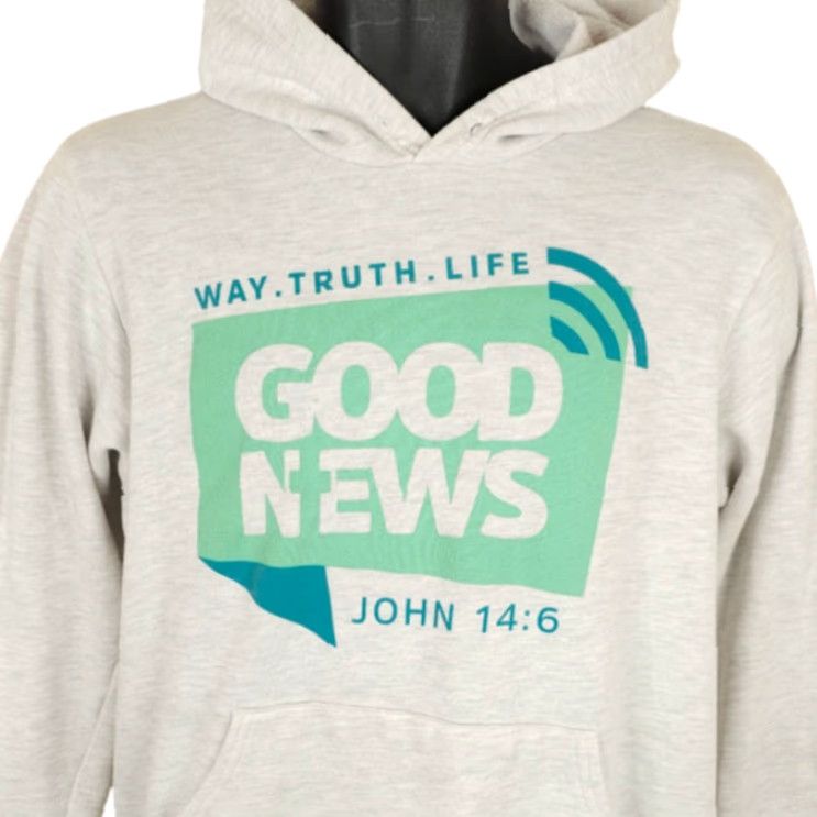 Vintage Christian Sweatshirt Hoodie Mens Size Small Gray Jesus Christ Way Truth Life John 14:6 Size US S / EU 44-46 / 1 - 2 Thumbnail
