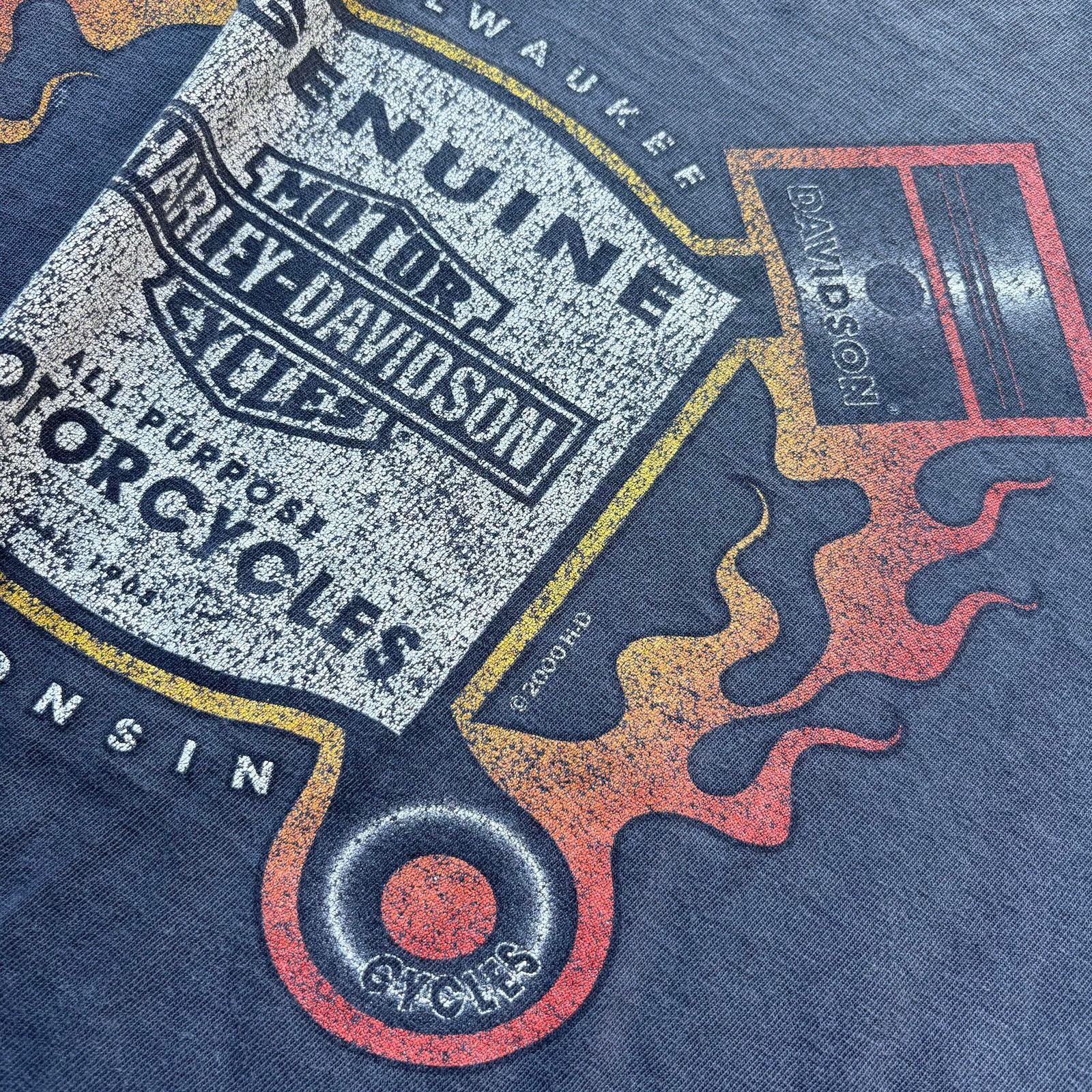 Harley Davidson Vintage y2k super faded harley t-shirt Size US XL / EU 56 / 4 - 3 Thumbnail