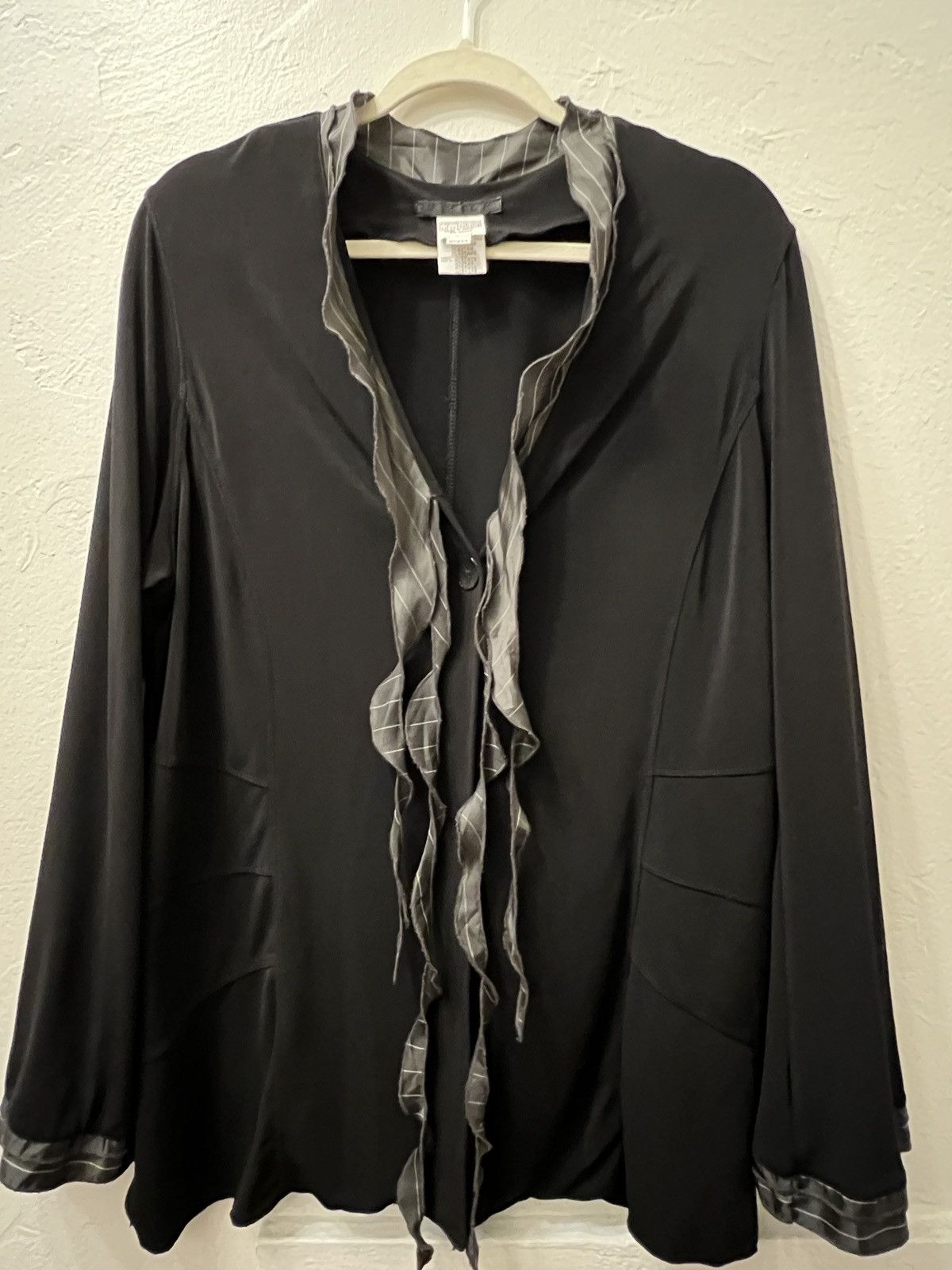 Other Black Ruffled Cardigan, size 14 Size XL / US 12-14 / IT 48-50 - 1 Thumbnail