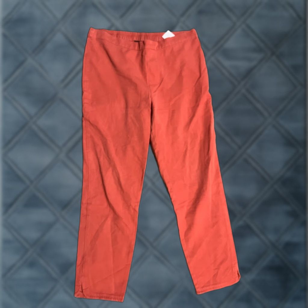 Vintage Isaac Mizrahi Live Pants Pull On Ankle Length Slim Leg 12 Orange Women Casual Size 34" / US 12 / IT 48 - 1 Thumbnail