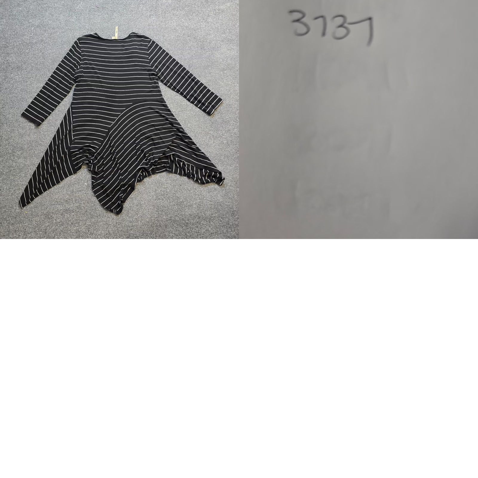 Vintage Comfy USA Top Womens Small Black Striped Tunic Long Sleeve Asymmetrical Casual Shirt Men/Women? Size S / US 4 / IT 40 - 8 Thumbnail