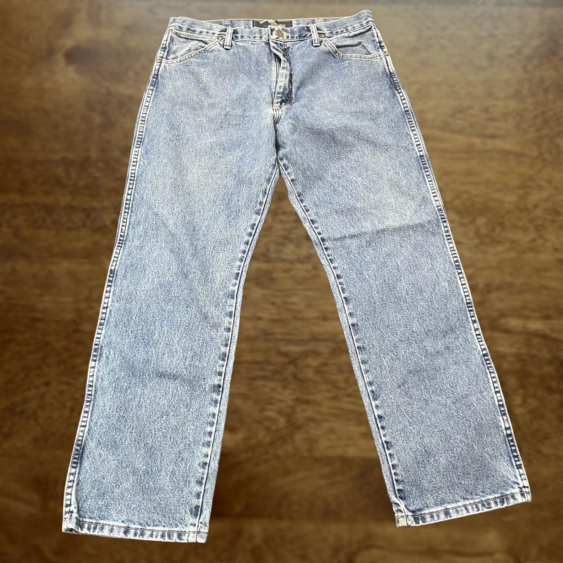 Wrangler Wrangler George Strait Jeans Mens 38x30 Blue Denim Straight Leg Cowboy Size US 30 / EU 46 - 1 Thumbnail