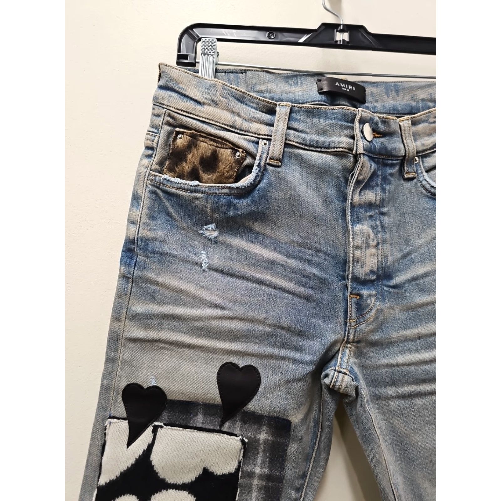 Amiri AMIRI PATCHWORK ARTPATCH CLAY INDIGO SIZE 34 JEANS Pants Jeans Slim 5-Pocket Distressed Mens 34x33.5 Blue Cotton Button Closure Vintage No Size US 34 / EU 50 - 5 Thumbnail