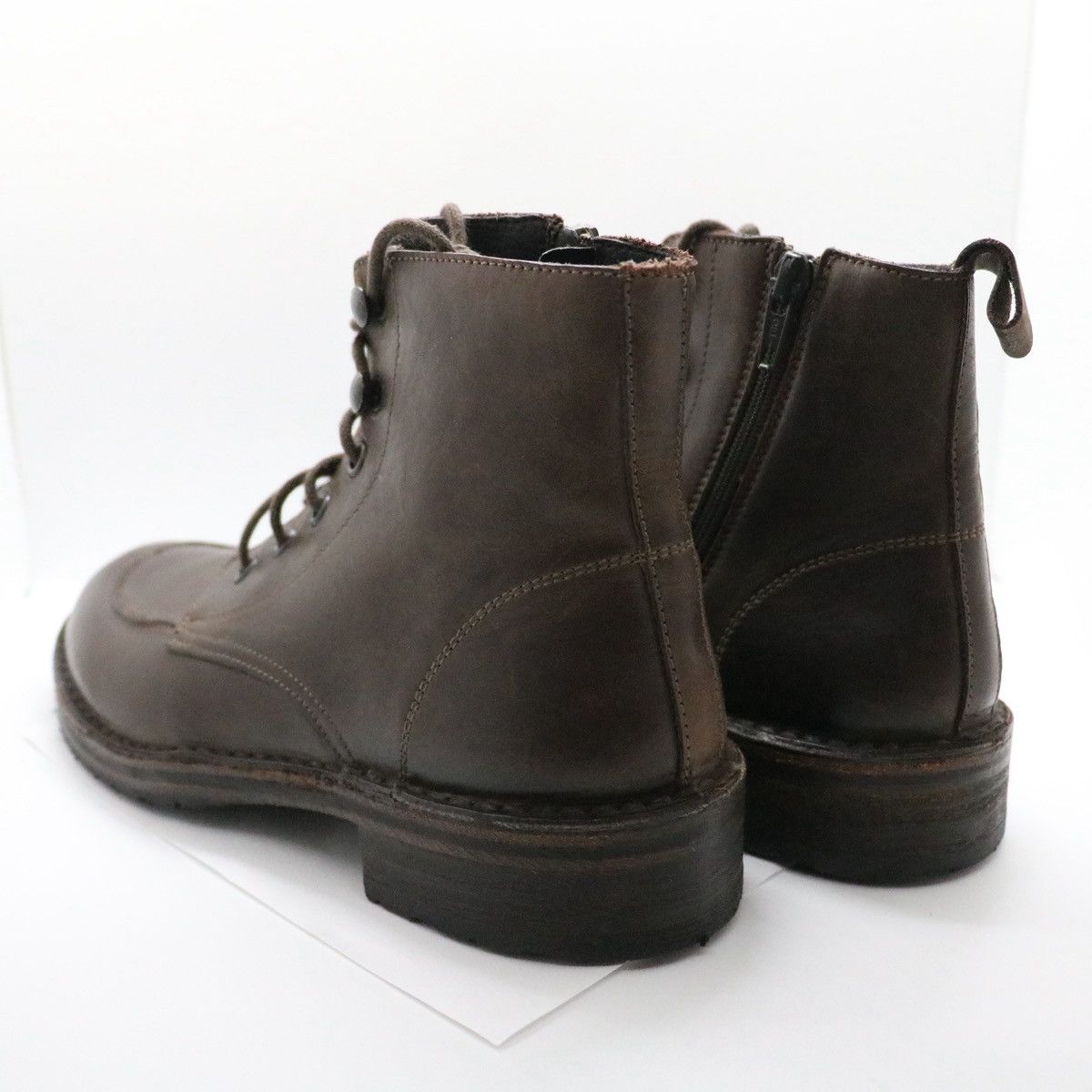 Other Boemos Italy Brown Leather Boots Lace Zip Up US6.5 EU37 Size US 7 / IT 37 - 5 Thumbnail