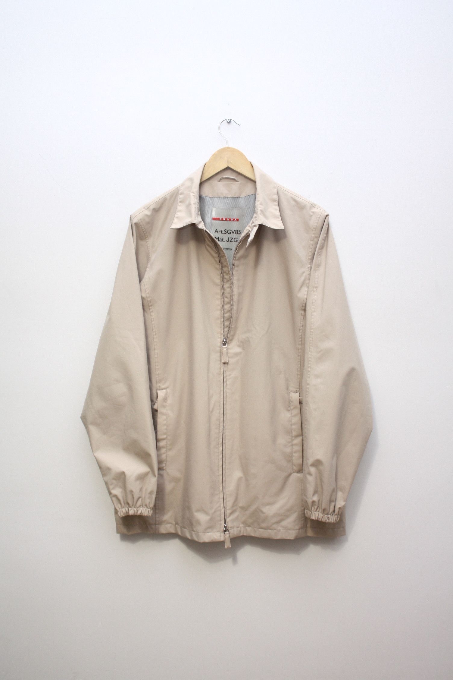 Prada Gore-Tex Beige Jacket Men's 48 Made In Romania