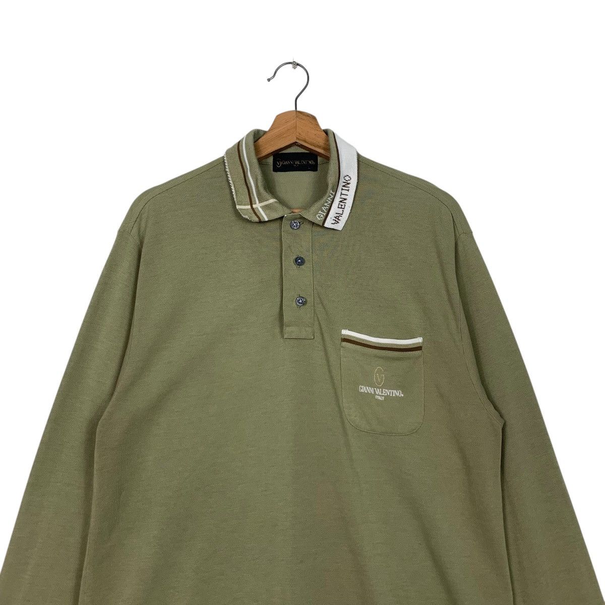 Gianni Valentino 90’s GIANNI VALENTINO Classic Long Sleeve Polos #2607-C117 Size US L / EU 52-54 / 3 - 2 Thumbnail