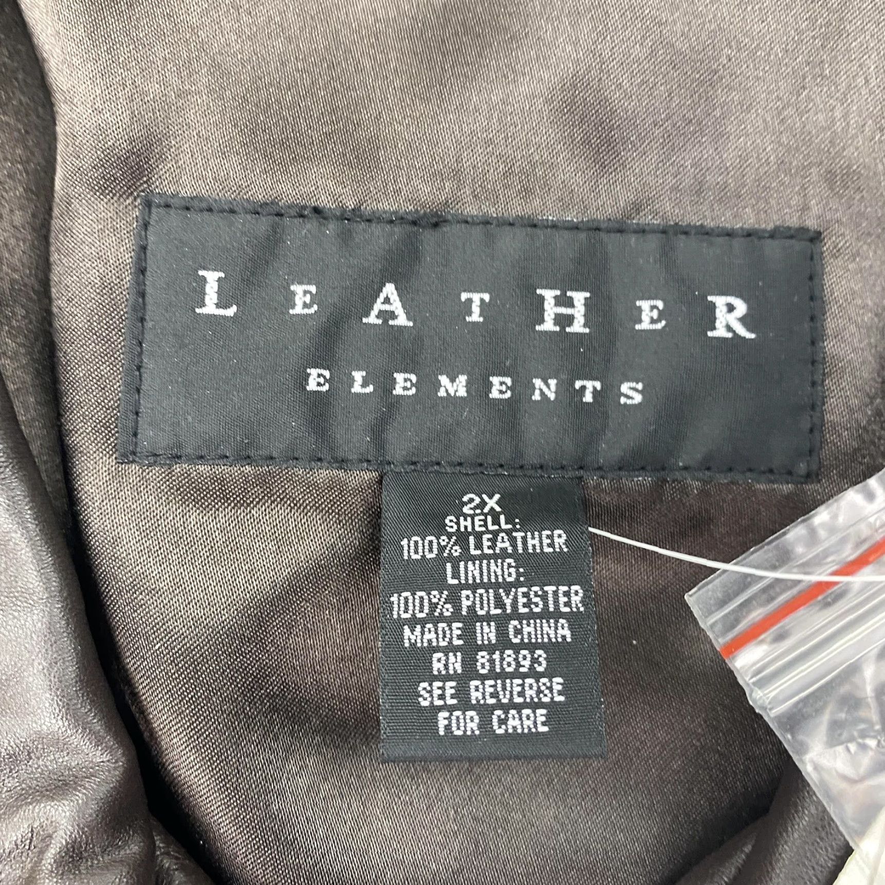 Vintage VINTAGE Leather Elements Jacket Womens 2X Brown Leather Zip Front Removable Collar Lined Size XXL / US 16-18 / IT 52-54 - 4 Thumbnail