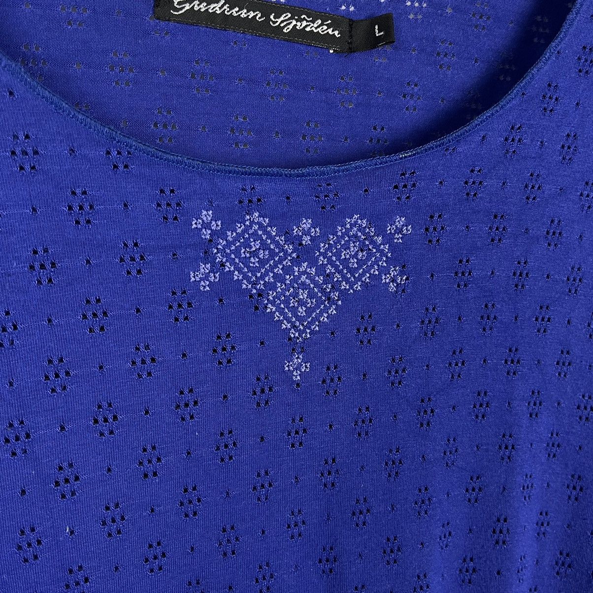 Gudrun Sjoden Gudrun Sjoden Crochet Long Sleeve T-Shirt Blue Size L Ladies Size L / US 10 / IT 46 - 3 Thumbnail