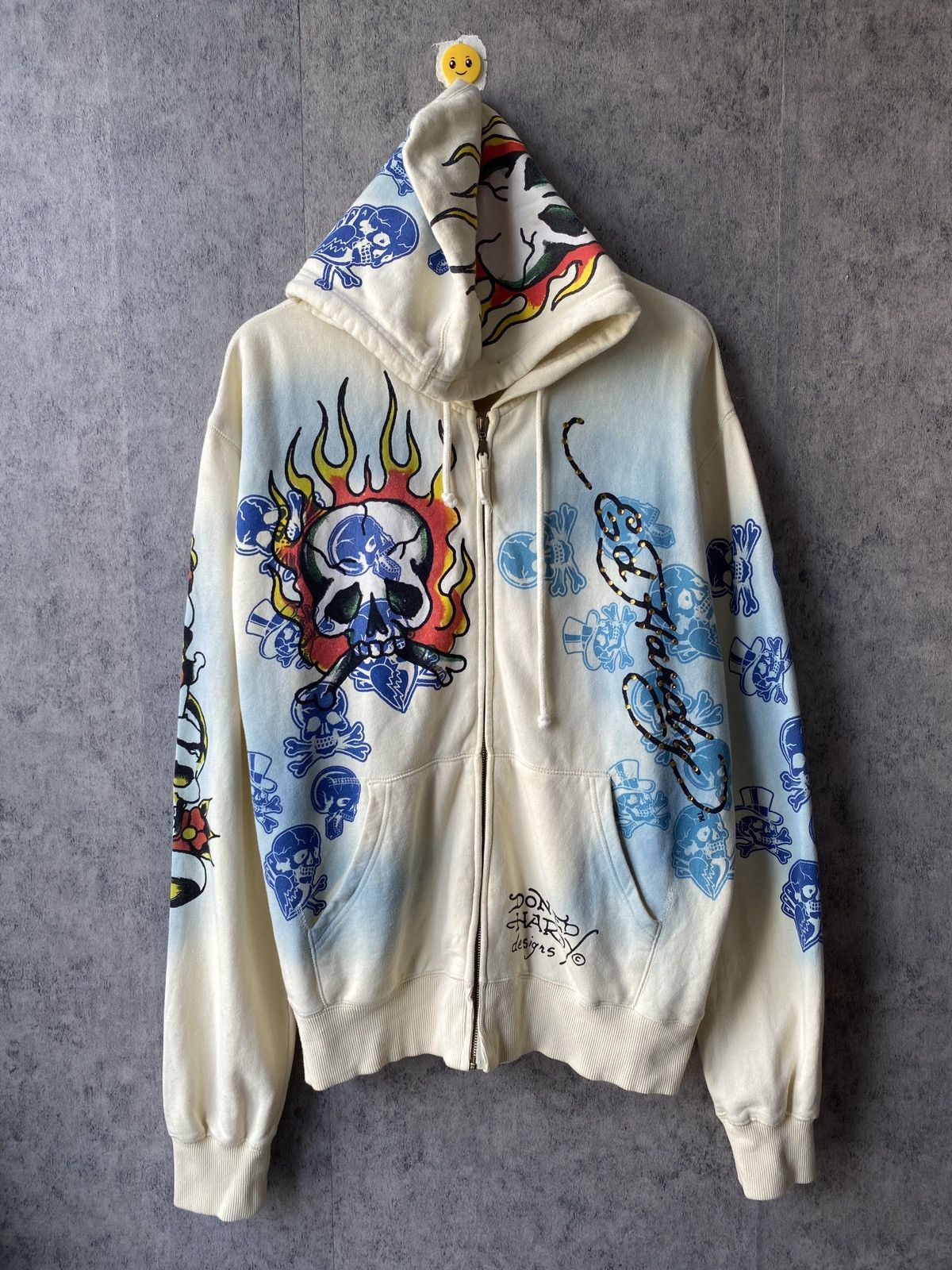 Ed Hardy 2000s Ed Hardy By Christian Audigier Destroyed Tattoo Hoodie Size US XL / EU 56 / 4 - 4 Thumbnail