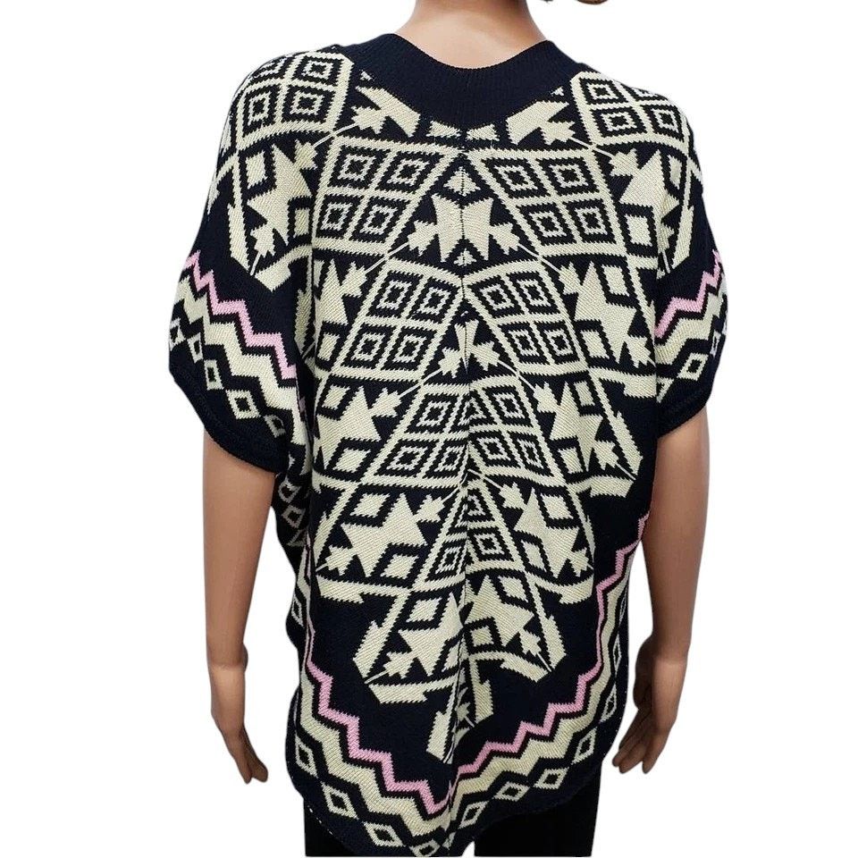 Other POL Poncho Cardigan Sweater Buttoned Aztec Geometric Pattern Size S / US 4 / IT 40 - 5 Thumbnail
