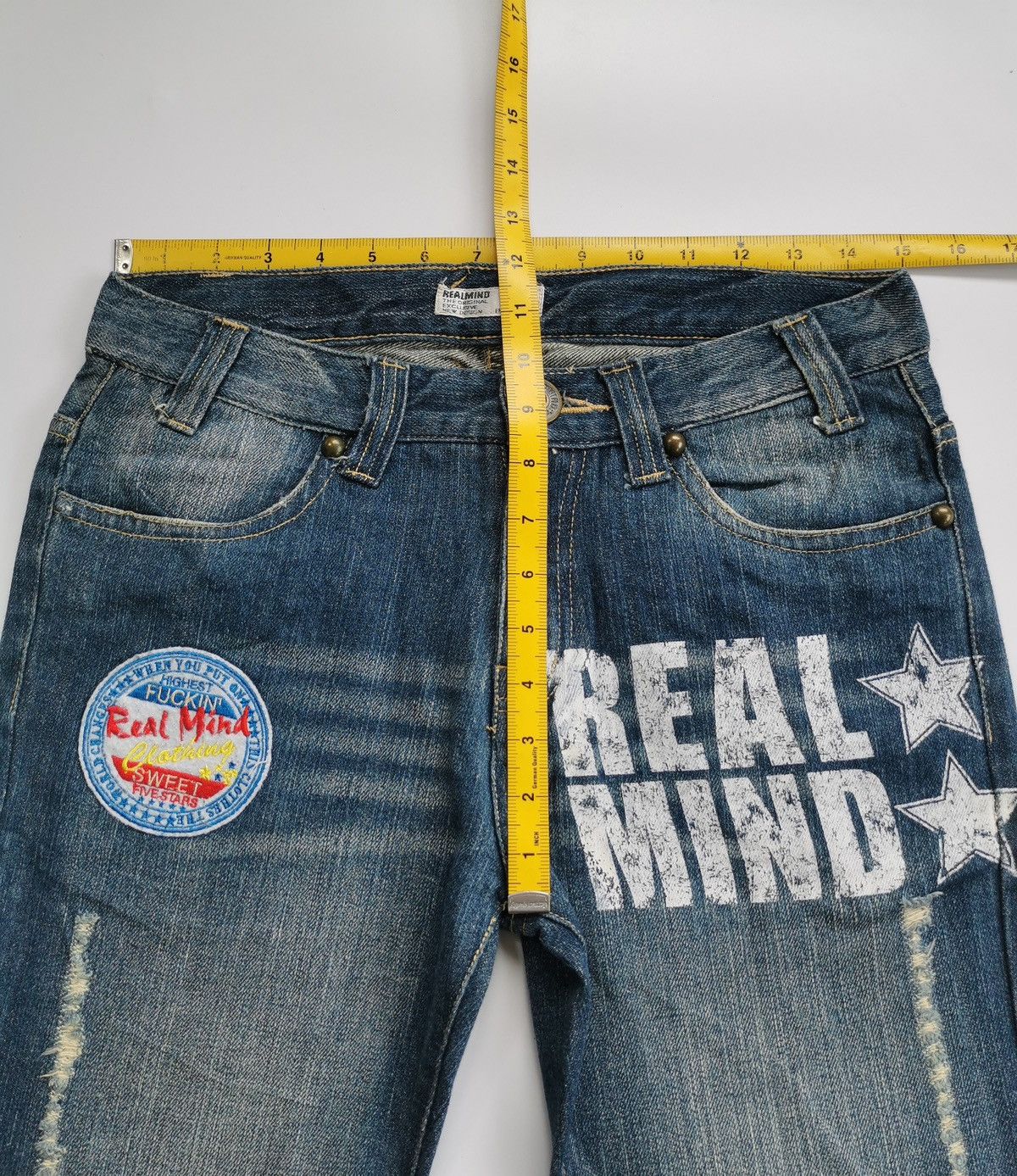 Japanese Brand Real Mind Japan Fxckin Print Bootcut Jeans Size US 30 / EU 46 - 13 Thumbnail