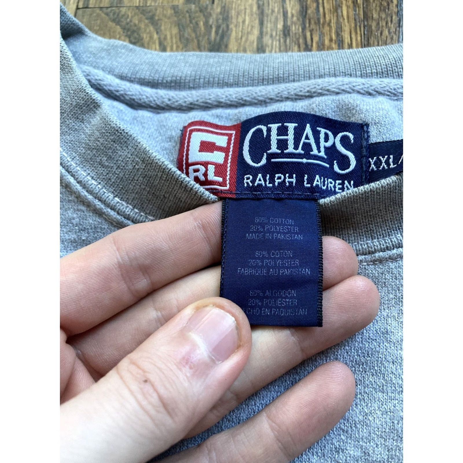 Chaps VINTAGE Chaps Ralph Lauren Sweatshirt Crewneck Gray 2XL Mens Logo Spellout Pullover Shirt Size US XXL / EU 58 / 5 - 6 Thumbnail