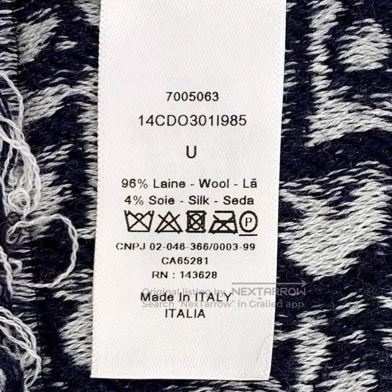 Dior Dior Color-blocking logo jacquard old flower wool tassel s Size ONE SIZE - 9 Thumbnail
