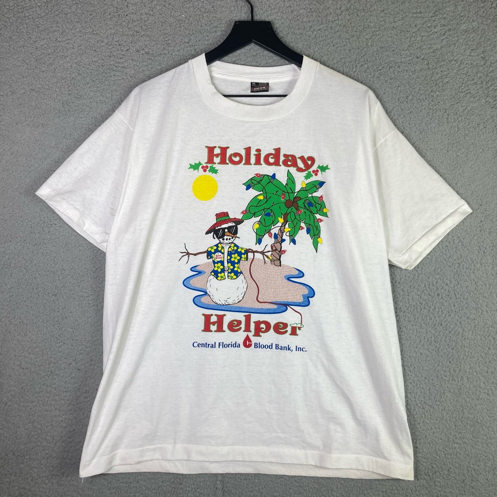 Fruit Of The Loom Blood Drive Vintage T-Shirt 90s USA Made Adult Size XL Size US XL / EU 56 / 4 - 1 Thumbnail