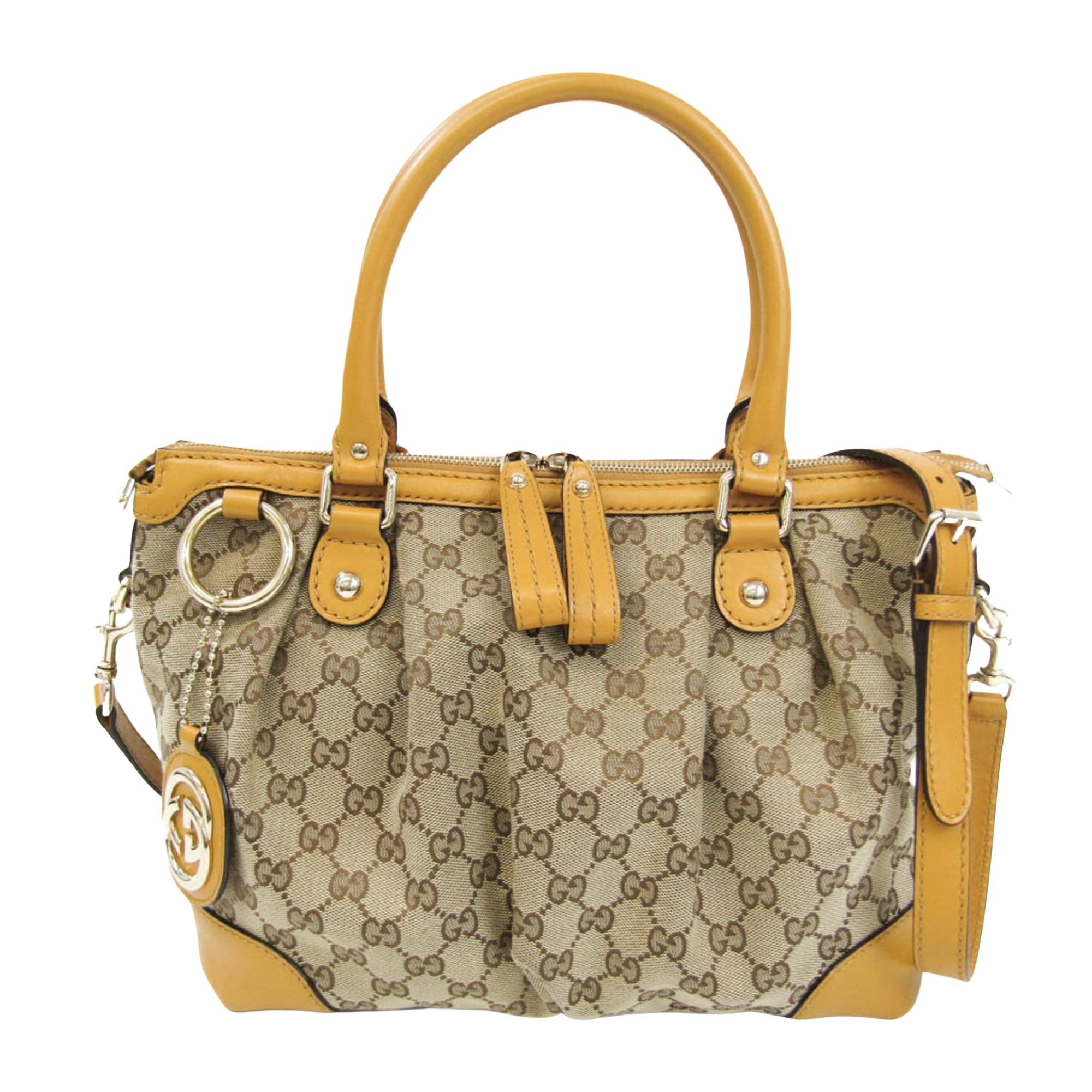 Gucci Sukey Beige Canvas Handbag (Pre-Owned) Size ONE SIZE - 1 Thumbnail