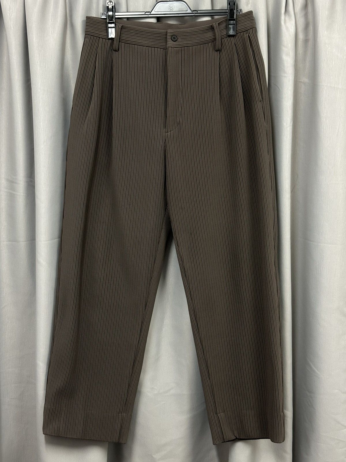 Stein Stein Dark Greige gradation Pleats two Tuck Trousers | Grailed