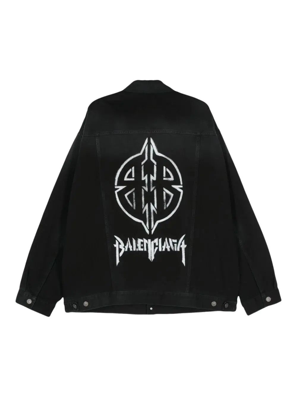 Balenciaga o1w1db11225 Metal BB Stencil Oversized Jacket in Black Size US XXL / EU 58 / 5 - 1 Thumbnail