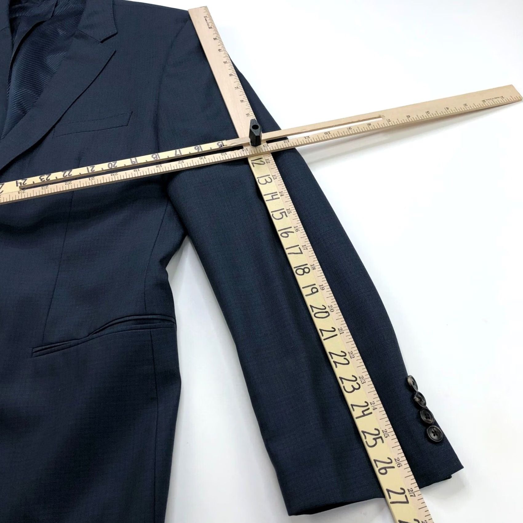 Hugo Boss HUGO BOSS The James/Sharp2 44L Long 100% Wool Two Button Suit Sport Jacket Blue Size 40R - 7 Thumbnail