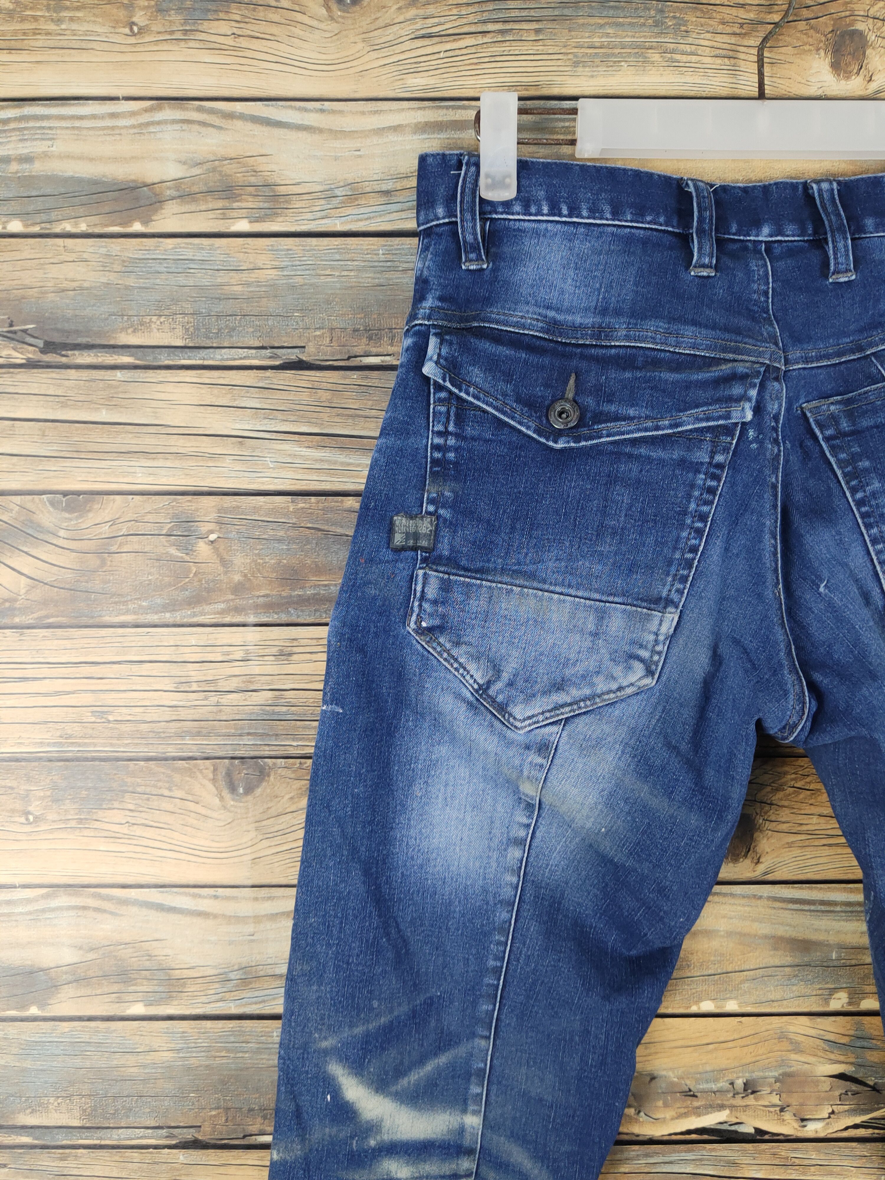 Japanese Brand I'z Frontier utility Distressed Ripped denim Jeans #W1981 Size US 30 / EU 46 - 12 Thumbnail