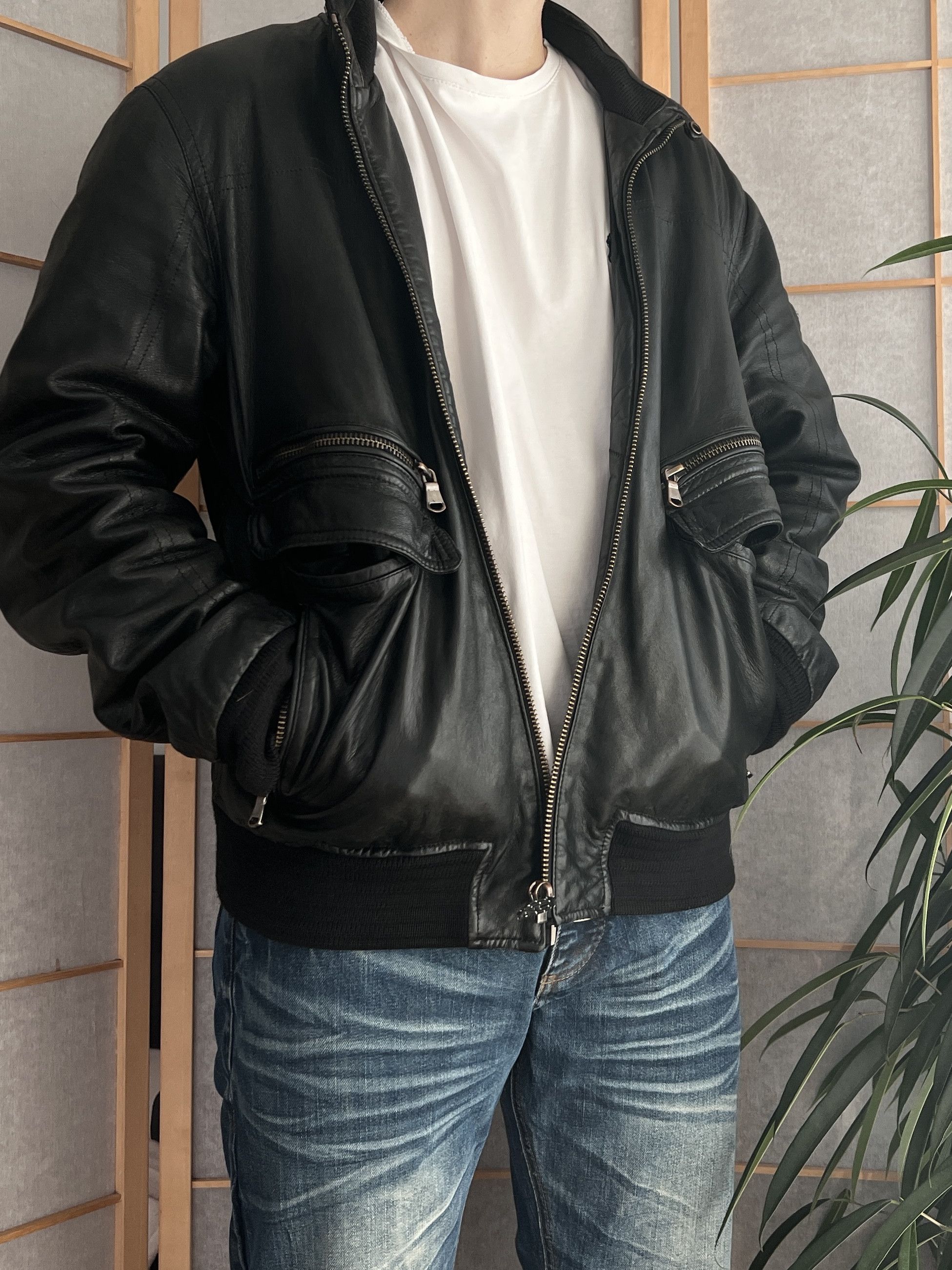 If Six Was Nine Vintage 2000s leather bomber jacket baggy boxy y2k japanese Size US L / EU 52-54 / 3 - 12 Thumbnail