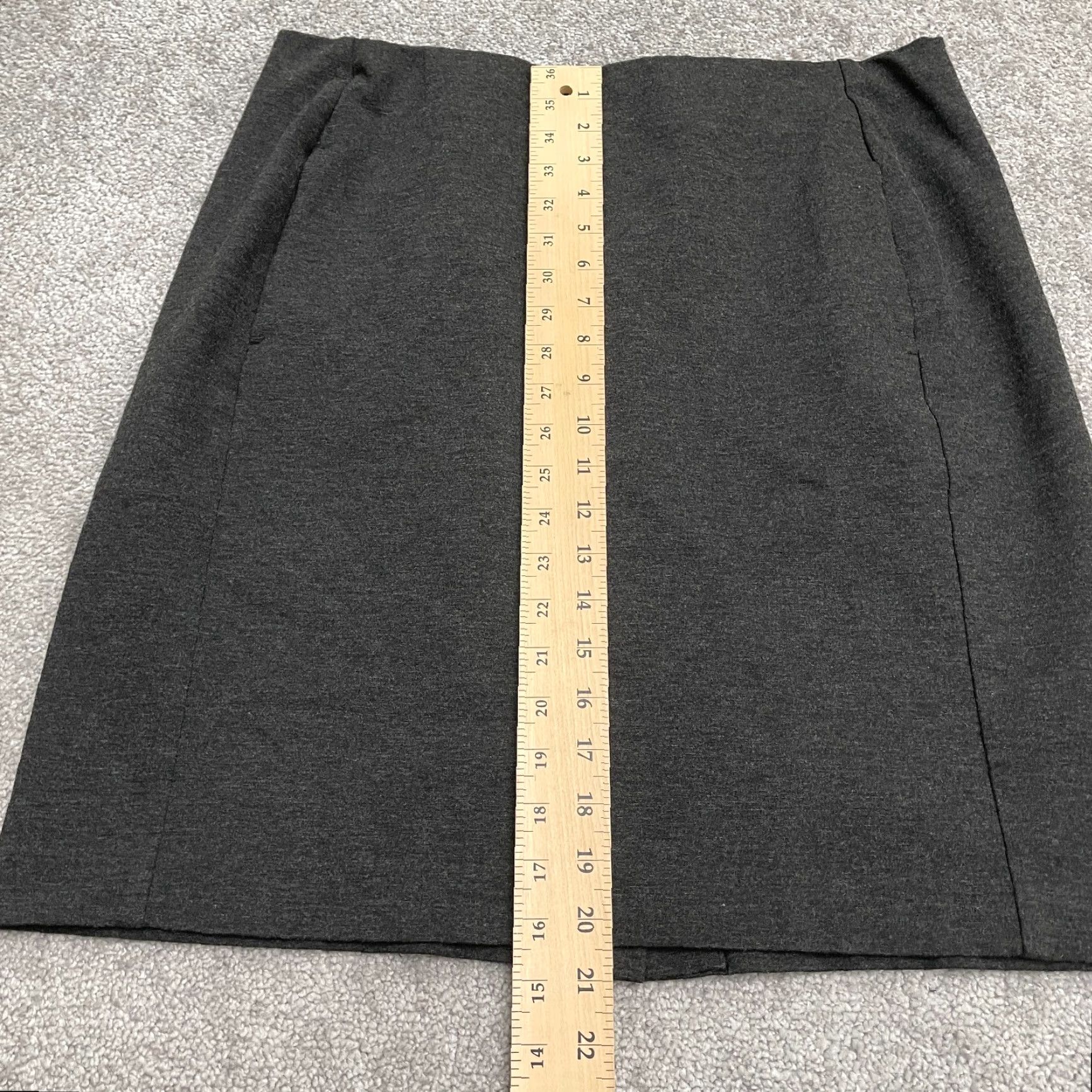 J. Jill J. Jill Pencil Skirt Womens Medium Tall Dark Gray Knee Length Stretch Workwear Knit Size 32" / US 10 / IT 46 - 6 Thumbnail