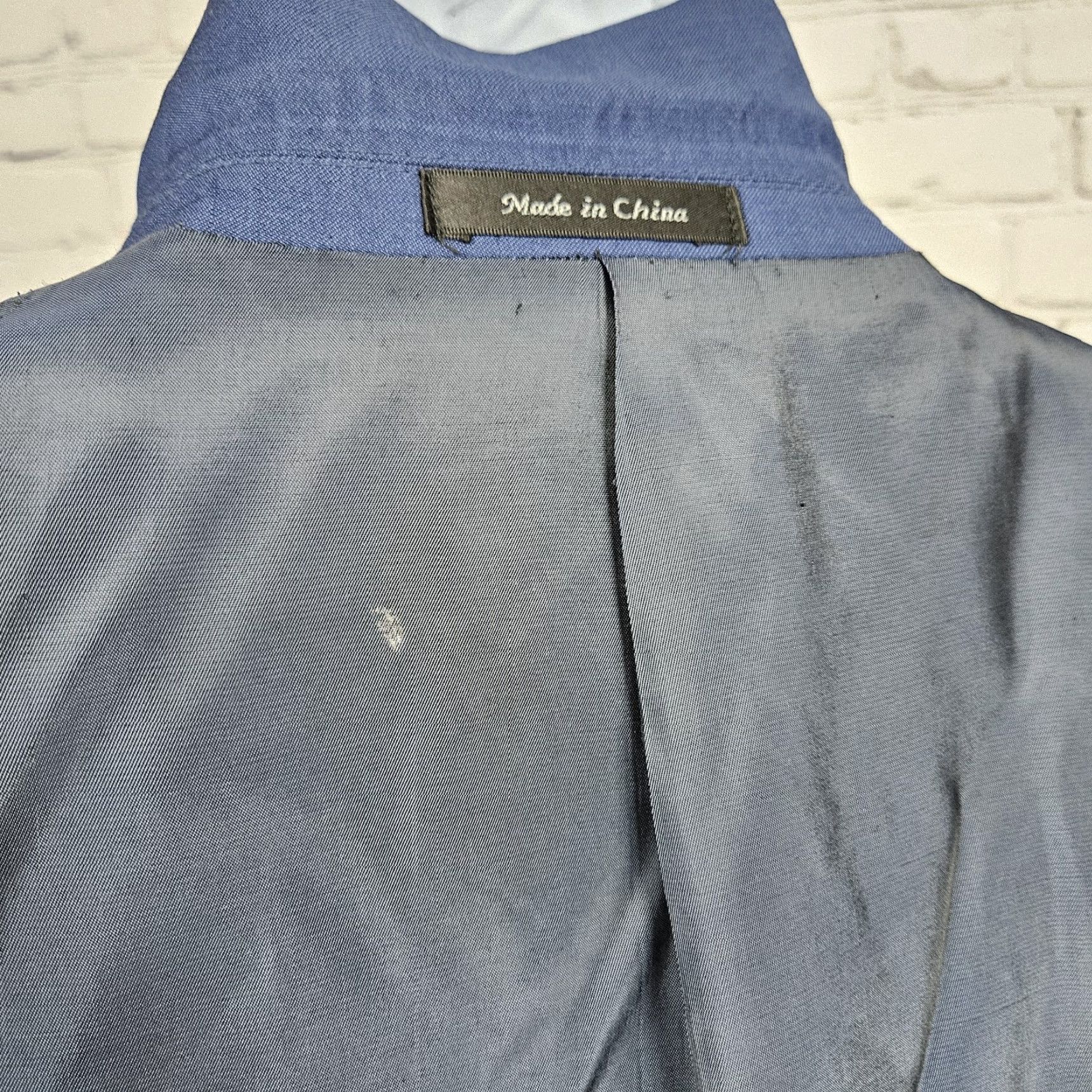 Calvin Klein VINTAGE Calvin Klein Blue 2 Button Double Vented Notch Blazer Sport Coat Jacket 42 Mens Size 42R - 7 Thumbnail