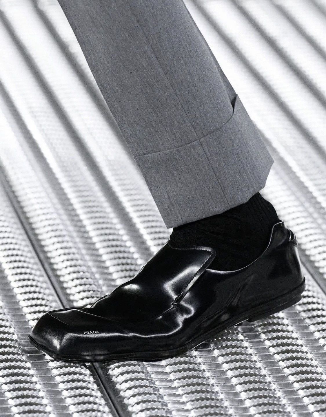 Prada Prada SS24 Razor Brushed Leather Loafers - UK10 Size US 11 / EU 44 - 1 Thumbnail