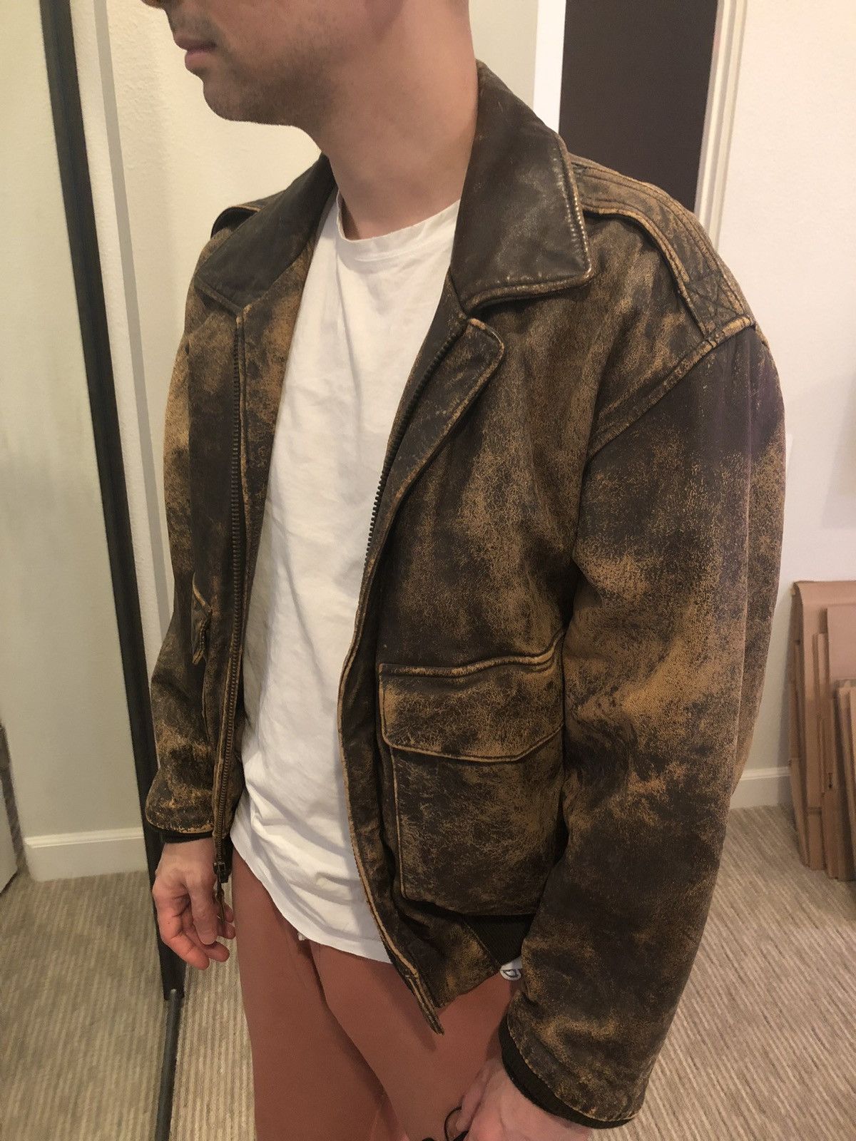 Vintage Vintage leather bomber jacket Size US M / EU 48-50 / 2 - 8 Thumbnail