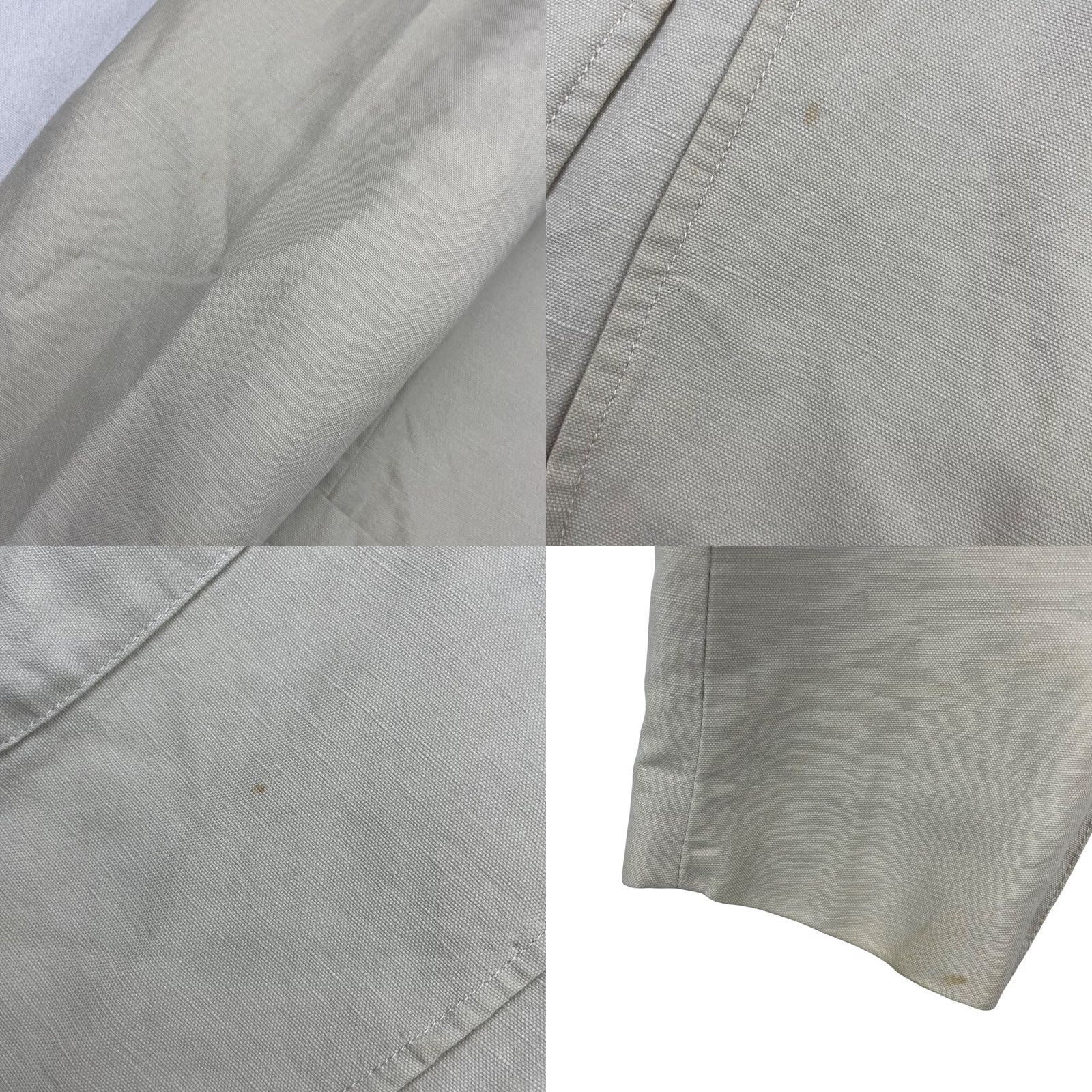 Cremieux Cremieux Blazer L Men Linen/Cotton Classic Fit Two-Button Light Khaki/Tan Beige 2-Button Front Notch Lapel Mens Size 42R - 9 Thumbnail