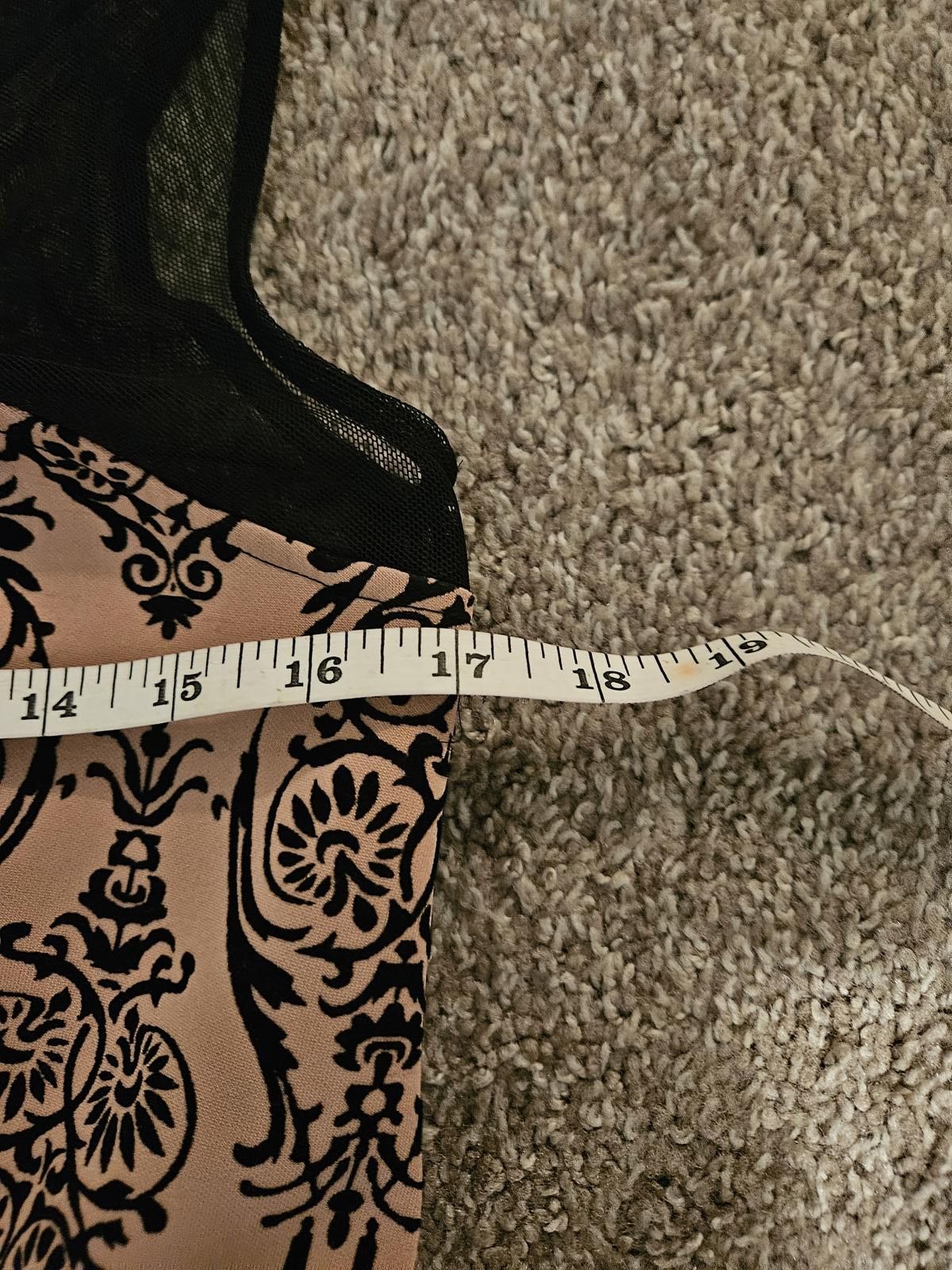 Designer Enfocus Black and Blush Dress with Sheer Top #365 Size M / US 6-8 / IT 42-44 - 8 Thumbnail
