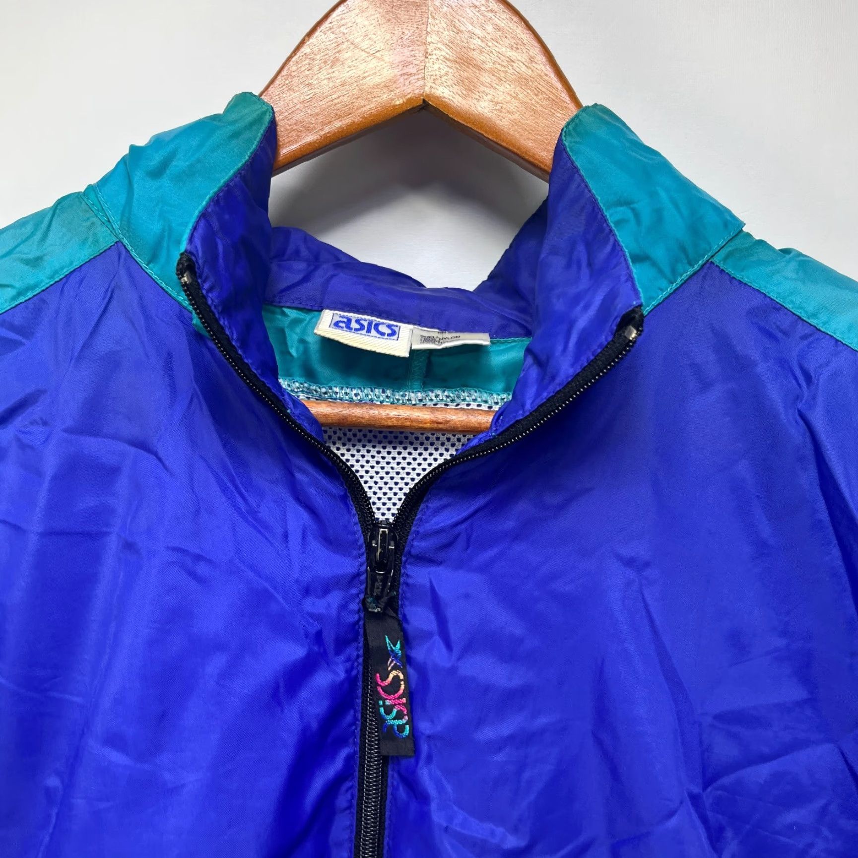 Asics VINTAGE ASICS Windbreaker Jacket Mens L Blue 90s Logo Windbreaker 90s, Skull Size US L / EU 52-54 / 3 - 6 Thumbnail