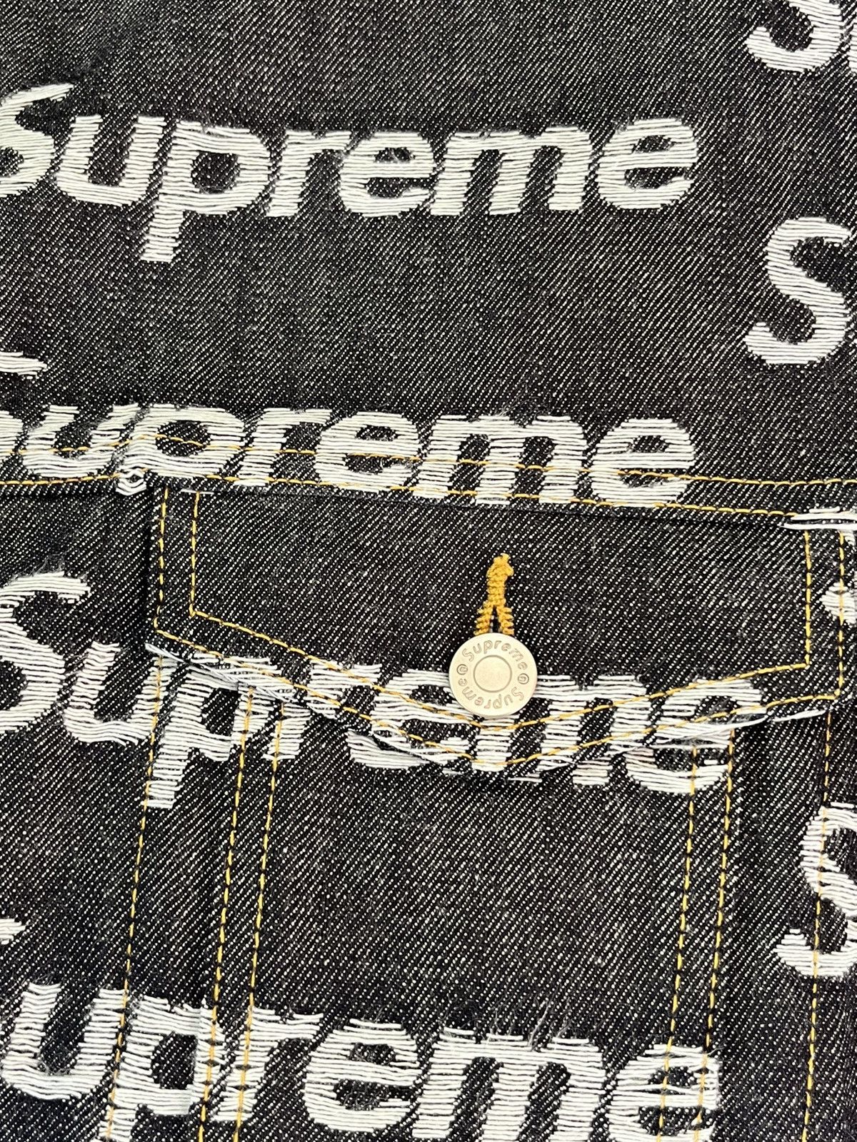Supreme Supreme Jacquard Rigid Indigo Denim Jacket Size US XL / EU 56 / 4 - 4 Thumbnail