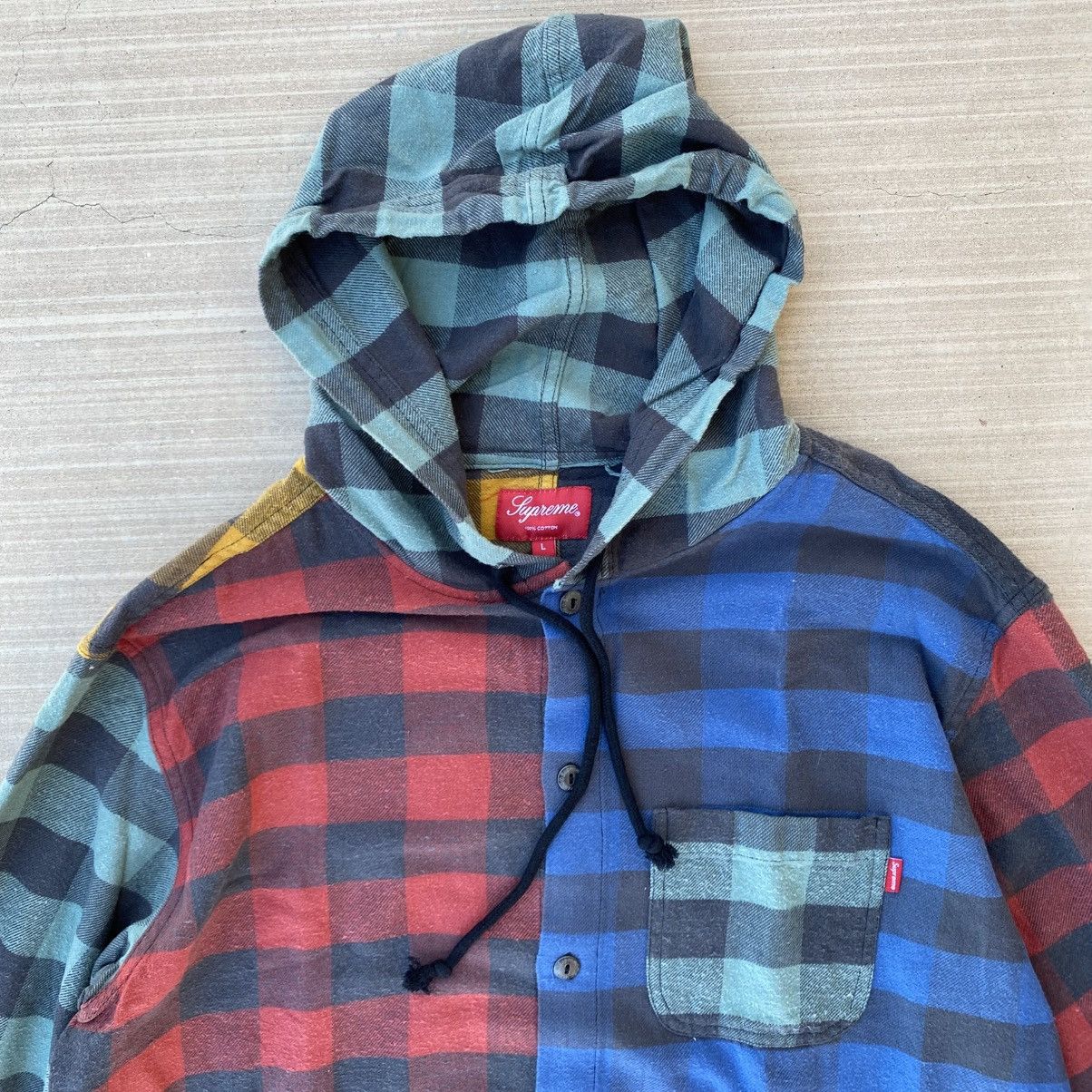 Supreme Supreme Hooded Buffalo Plaid Flannel Shirt Multicolor 2017 Size US L / EU 52-54 / 3 - 8 Thumbnail