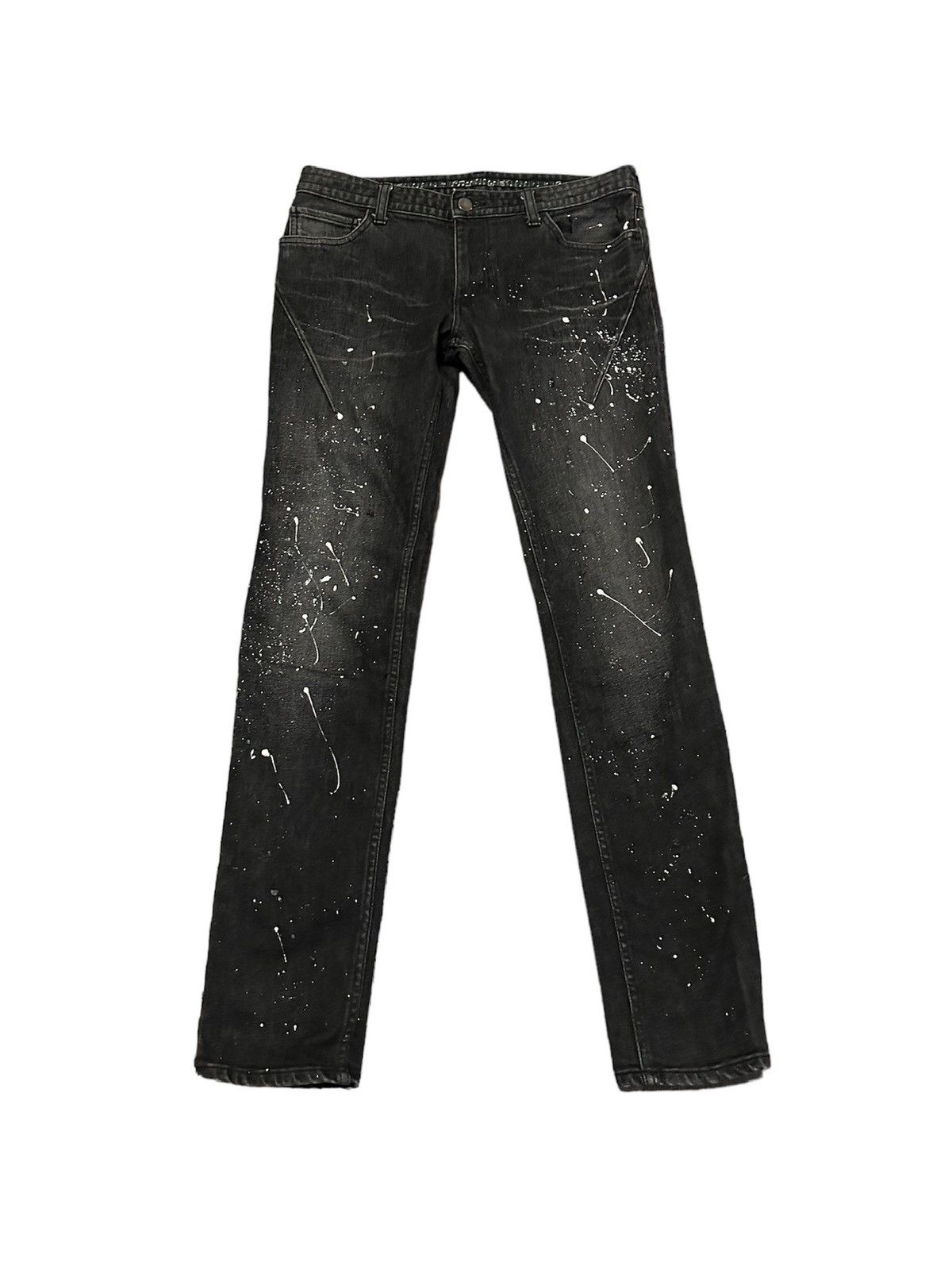 Number (N)ine Number Nine Paint Splatter Denim Black | Grailed