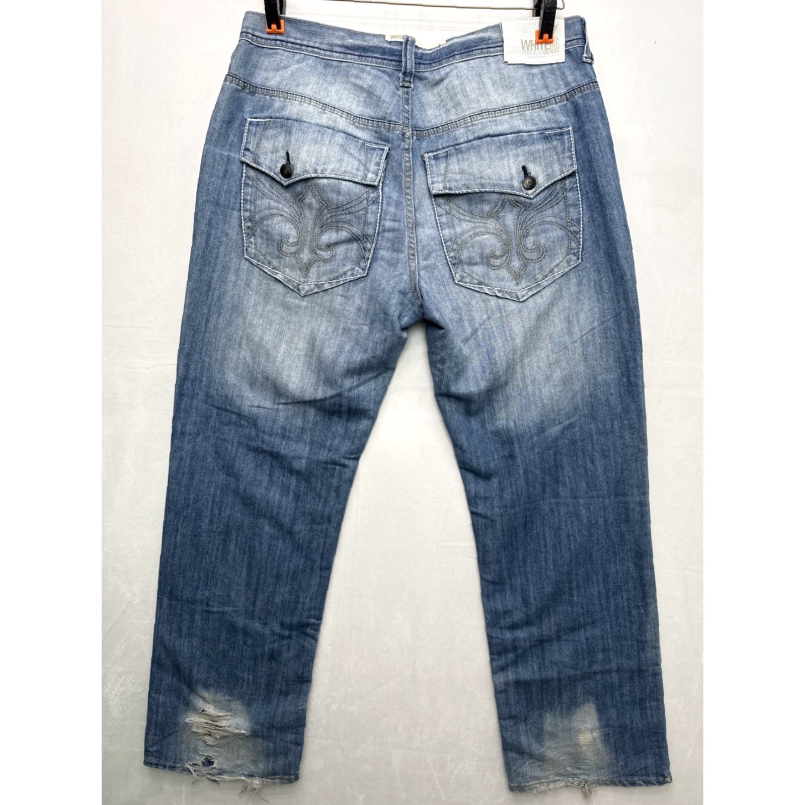 Vintage VINTAGE White Tag Premium Denim Jeans Mens 36x32 Gray Y2K Faded Embroidered Relaxed Straight 90s Hip Hop Mens Jeans Gray Size US 36 / EU 52 - 6 Thumbnail