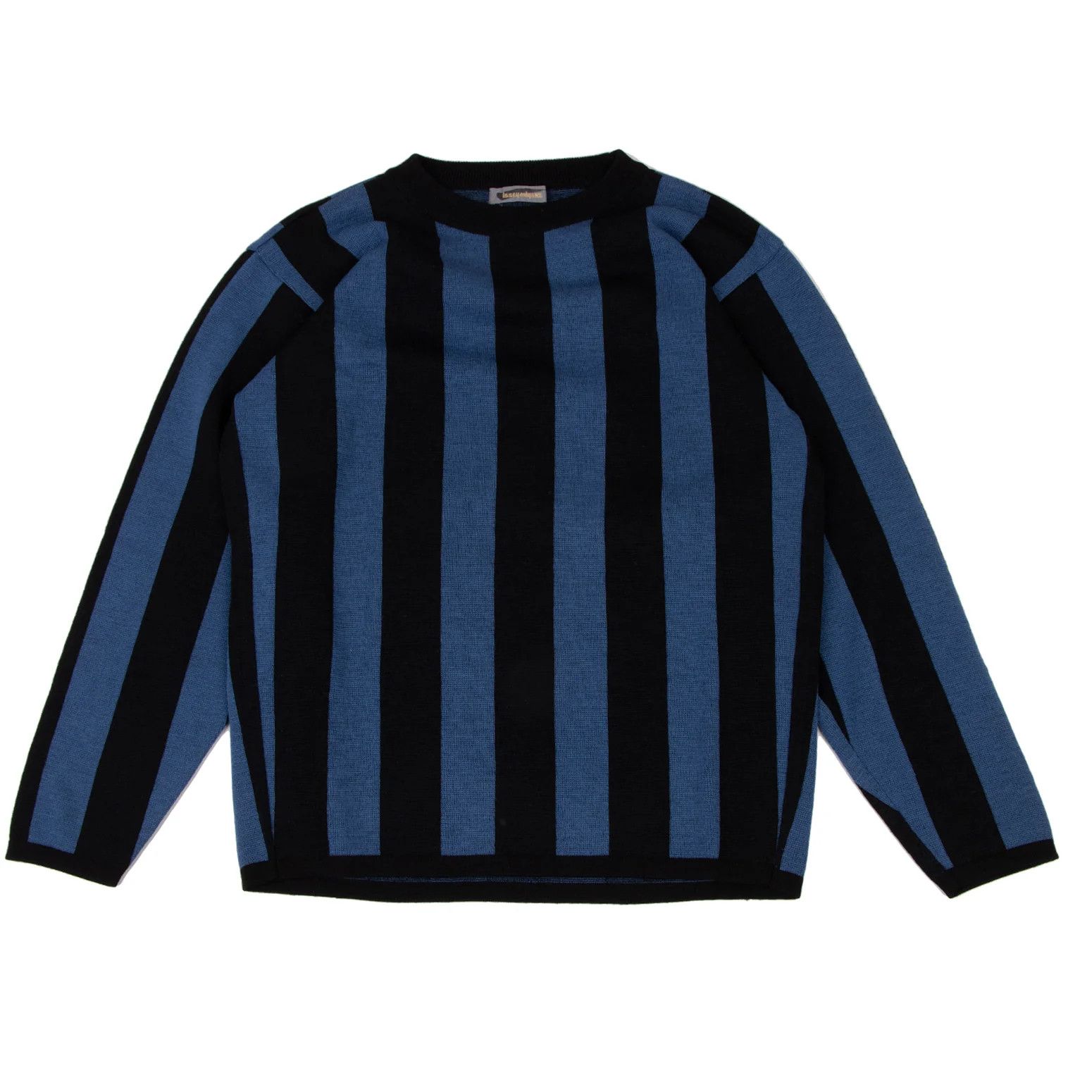 Issey Miyake Wool Stripe Knit in Black and Blue, Size M Size US M / EU 48-50 / 2 - 1 Thumbnail