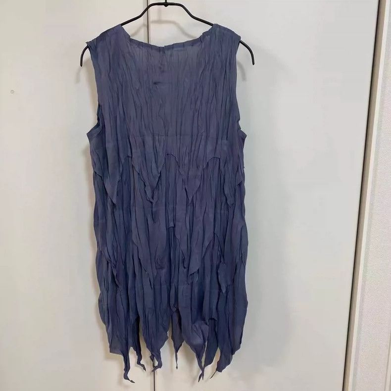 Issey Miyake Issey Miyake size:3 Dark blue vintage irregular-shaped ves Size S / US 4 / IT 40 - 2 Thumbnail