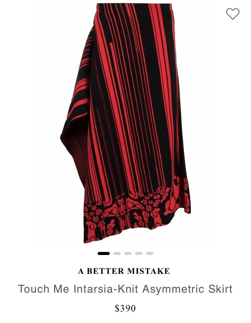 Other A Better Mistake Touch Me Intarsia-Knit Asymmetric Skirt Size 26" / US 2 / IT 38 - 1 Thumbnail