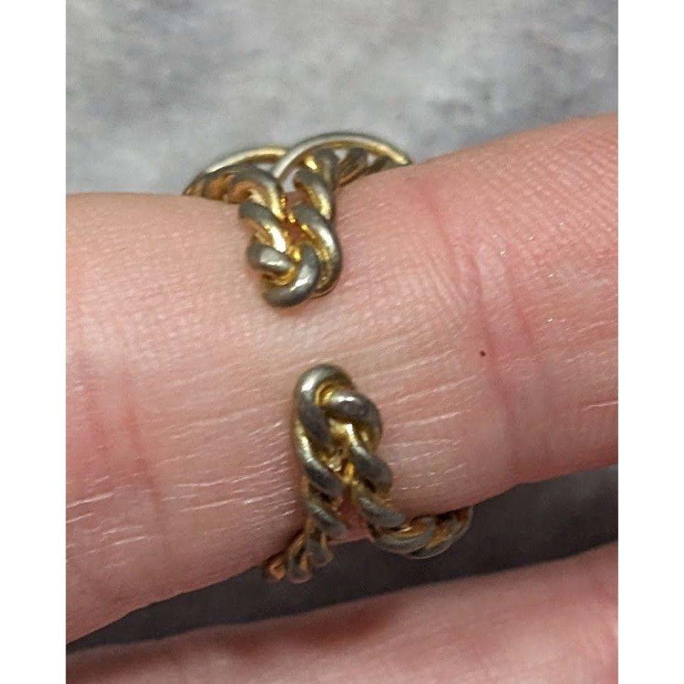 Other Vintage Fantasy Rose Floral Gold Tone Open Ring Size ONE SIZE - 9 Thumbnail
