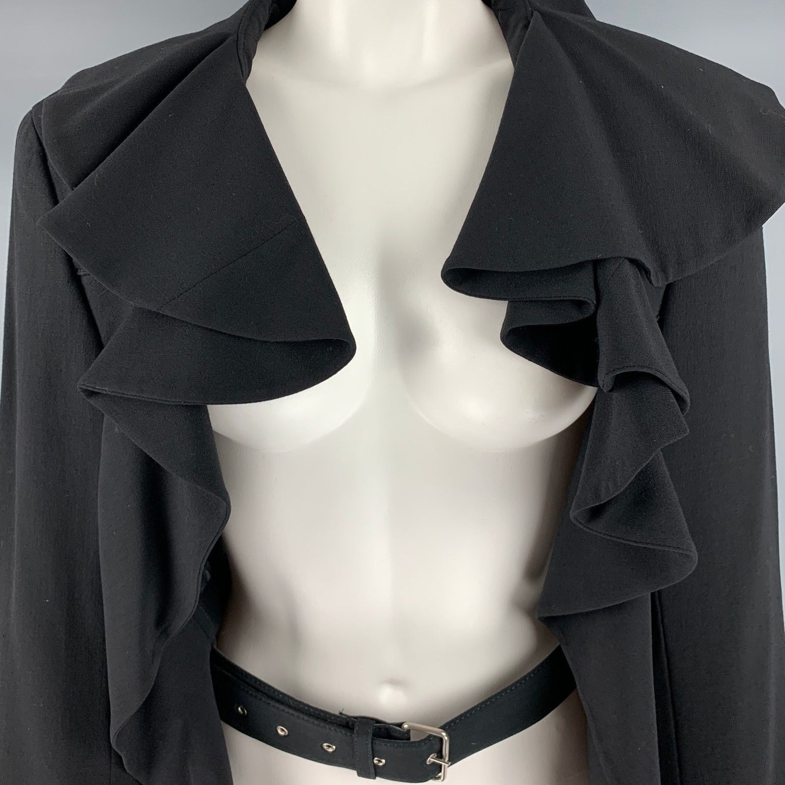 Comme des Garcons COMME des GARCONS Size S Black Wool Open Front Jacket Size S / US 4 / IT 40 - 2 Thumbnail