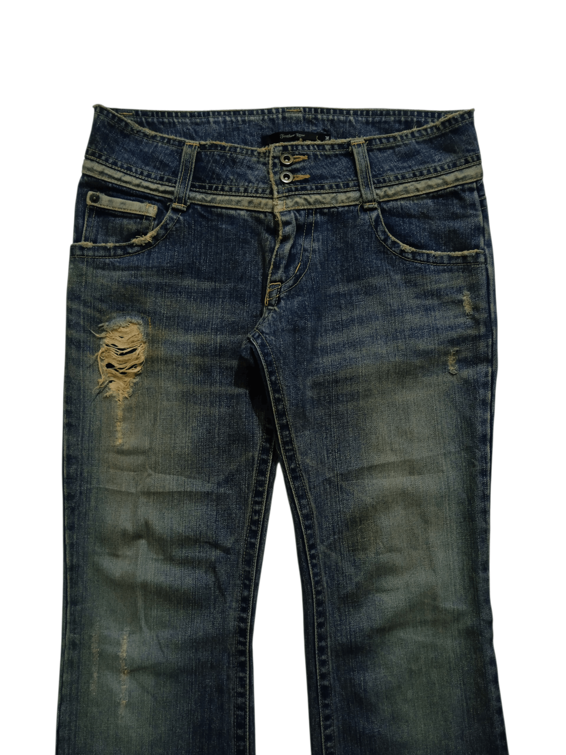 If Six Was Nine 2000s Japanese Brand Feather lyue Flare Jeans Size US 29 - 3 Thumbnail
