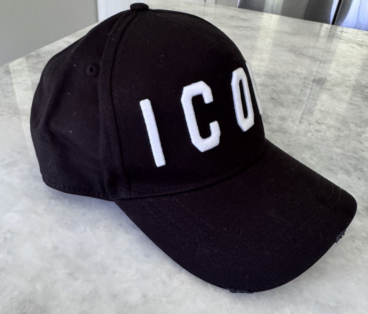 Dsquared2 DSQUARED2 Black ICON Baseball Cap White Logo BNWT Size ONE SIZE - 3 Thumbnail
