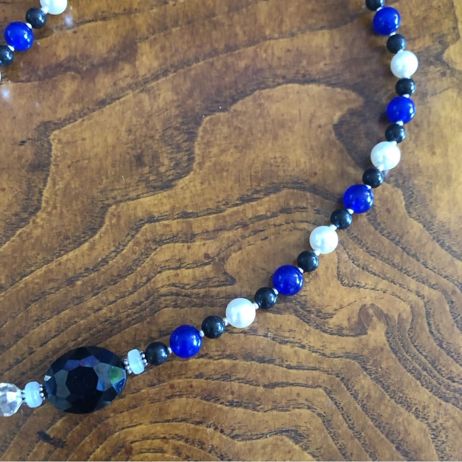 Handmade Handcrafted lazurite faceted jet crystal necklace Size ONE SIZE - 8 Thumbnail