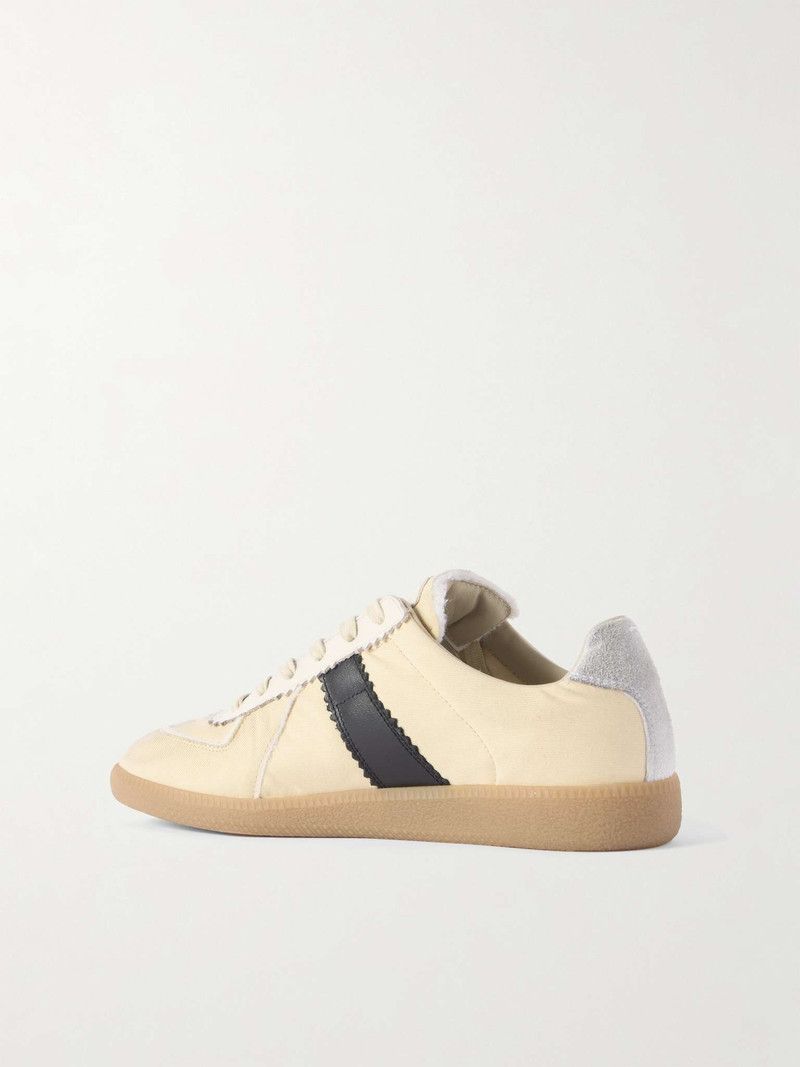 Maison Margiela o1bcso1str0526 Replica Leather Suede-Trimmed Twill Sneakers Size US 11.5 / EU 44-45 - 3 Thumbnail
