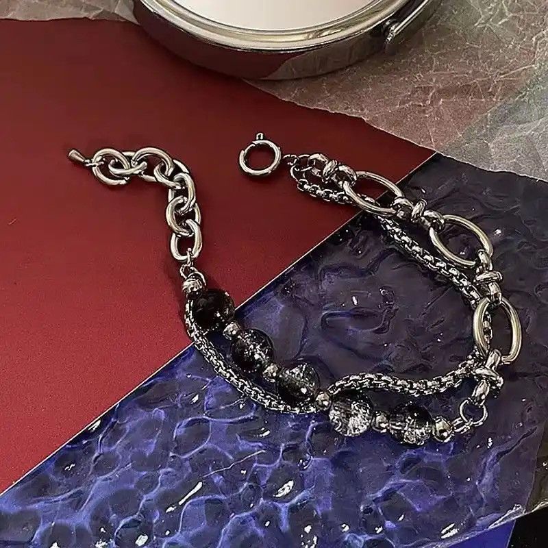 Jewelry × Vintage Stainless Steel Lce Cracking Bead Splicing Bracelets Size ONE SIZE - 2 Thumbnail
