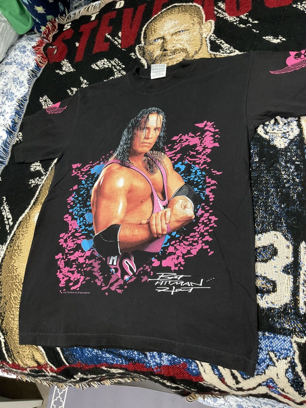 Vintage Vintage wwf bret hitman hart medium tee shirt Size US M / EU 48-50 / 2 - 1 Thumbnail