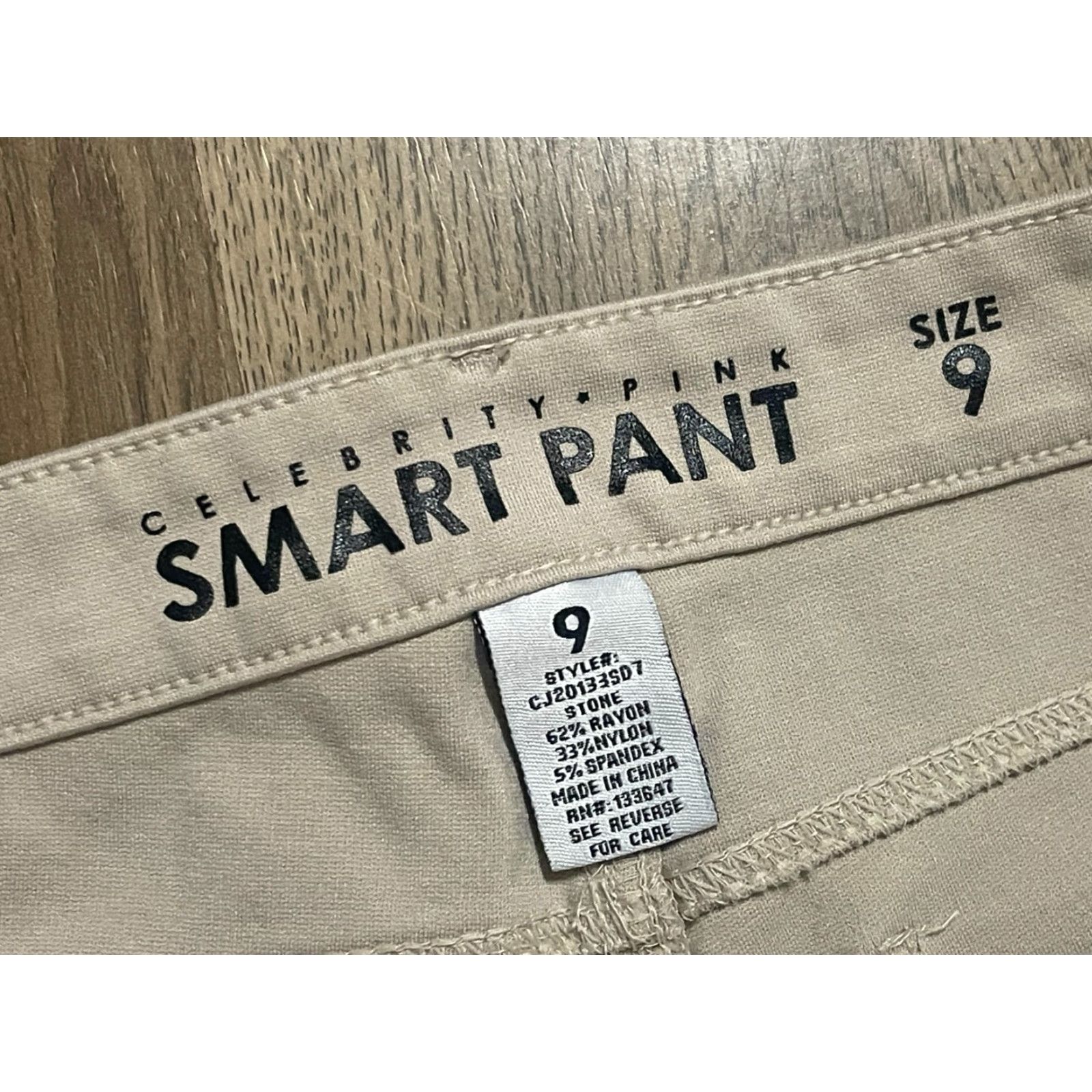 Vintage Celebrity Pink Pants Womens 9 Tan Flat Front Straight Ankle Solid Size 30" / US 8 / IT 44 - 7 Thumbnail