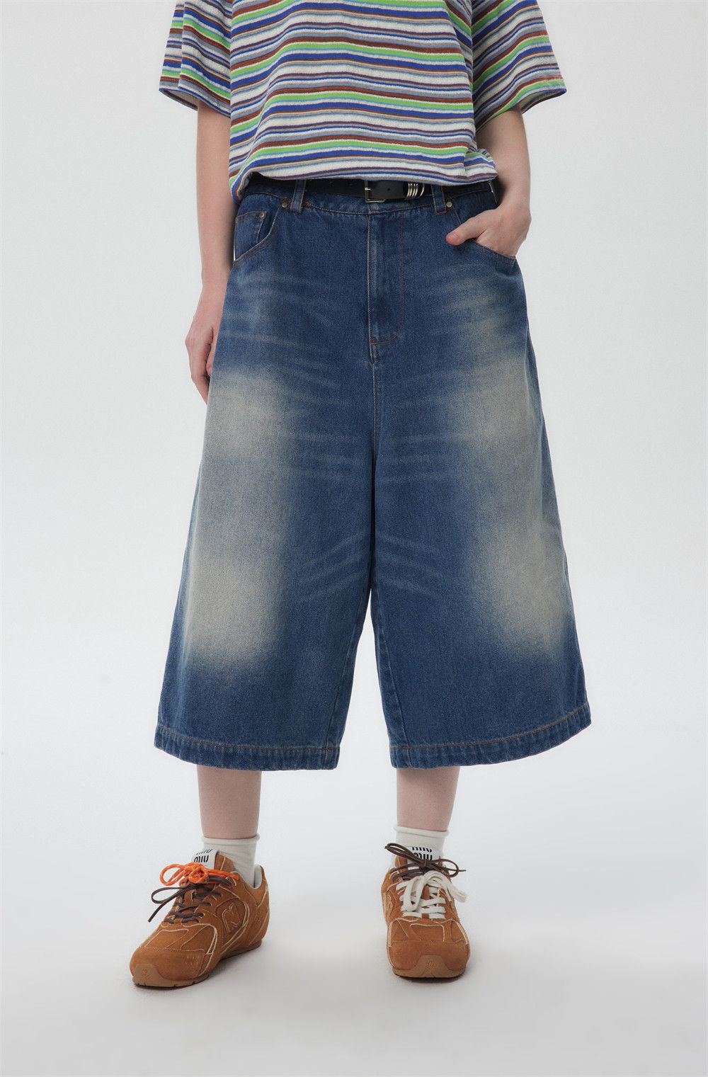 Japanese Brand × Jean American casual retro men's loose washed denim shorts Size US 32 / EU 48 - 1 Thumbnail