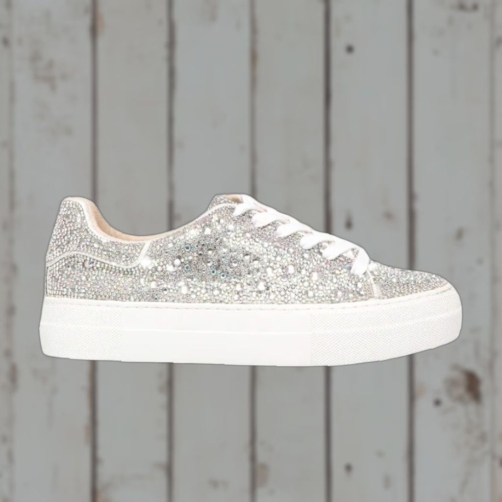 Betsey Johnson SB Sidny Rhinestone Platform Sneakers Womens 9M Sidny Rhinestone Sneakers