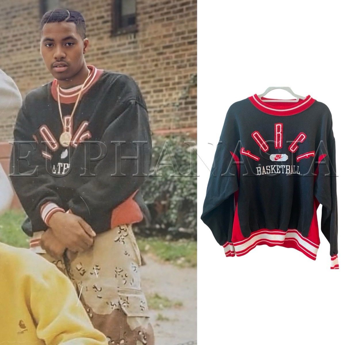 Nike × Vintage Nike Force Sweatshirt **Style Worn By Nas** Vintage Vtg 90s Size US L / EU 52-54 / 3 - 1 Thumbnail